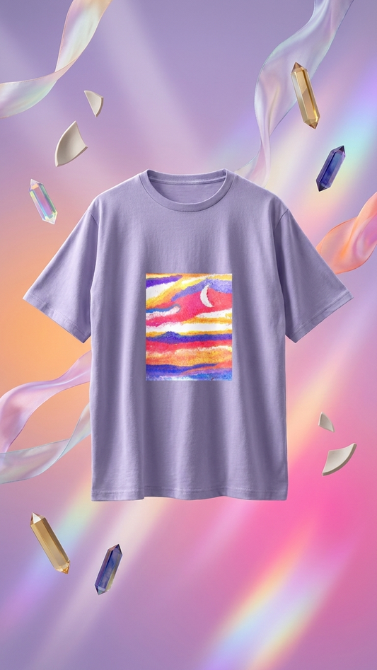 Oversized Cotton Unisex T-shirt - Neon Sky