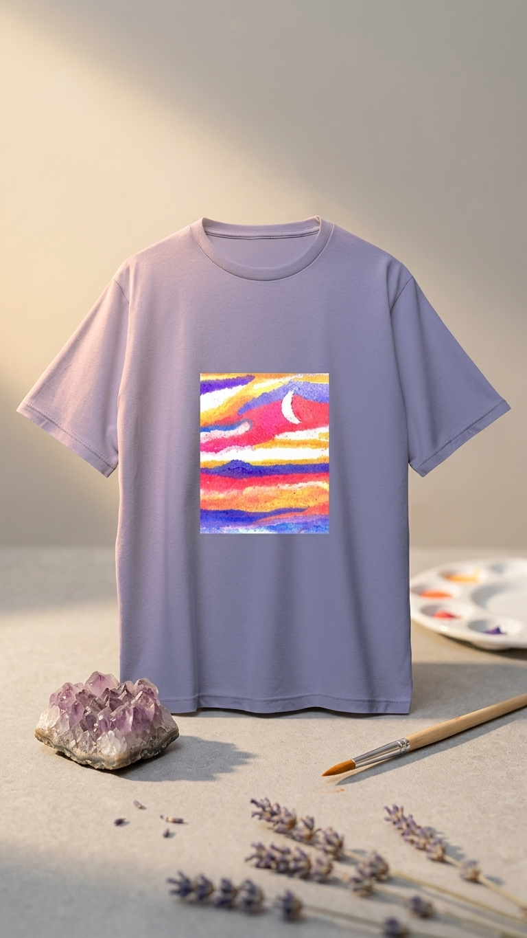 Oversized Cotton Unisex T-shirt - Neon Sky